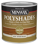 MINWAX Minwax PolyShades 213404444 Wood Stain and Polyurethane, Antique Walnut, Liquid, 0.5 pt, Can PAINT MINWAX