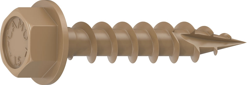 CAMO Camo 0364094 Structural Screw, 1/4 in Thread, 1-1/2 in L, Hex Head, Hex Drive, Sharp Point, PROTECH Ultra 4 Coated, 250 HARDWARE & FARM SUPPLIES CAMO