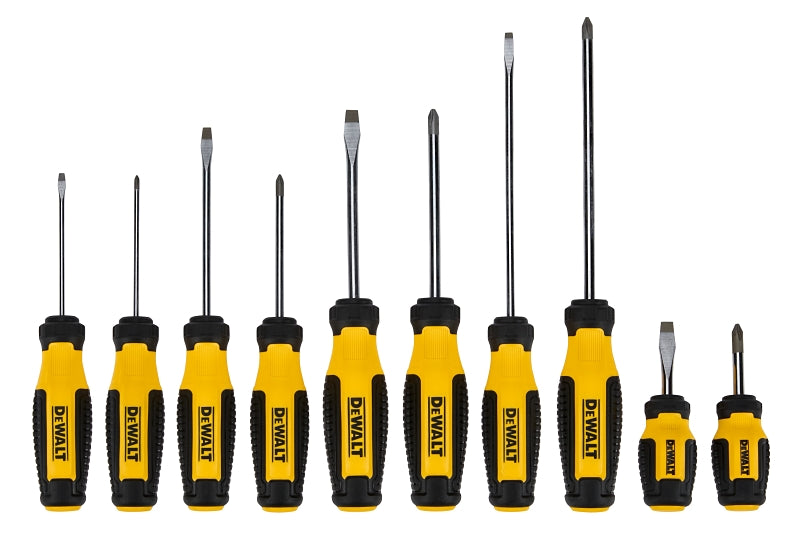 DEWALT DEWALT DWHT65201 Screwdriver Set, 10-Piece, Bi-Material/Steel, Chrome-Plated TOOLS DEWALT