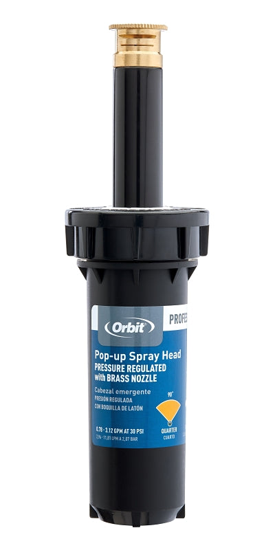 ORBIT IRRIGATION PRODUCTS Orbit 80359 Spray Head Sprinkler, 1/2 in Connection, Female, 3 in H Pop-Up, 10 to 15 ft, 90 deg Nozzle Trajectory