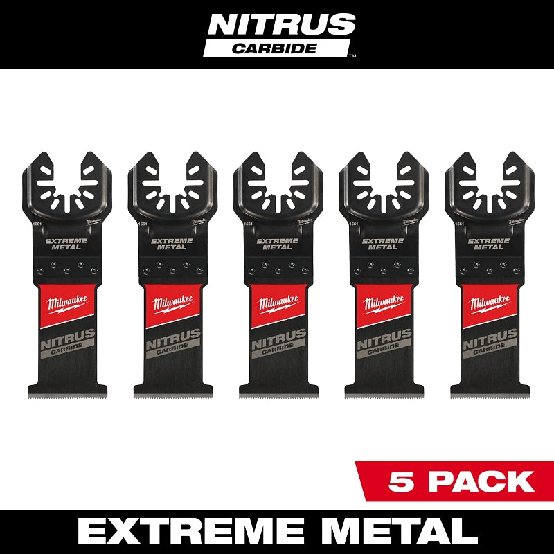 MILWAUKEE Milwaukee NITRUS CARBIDE Series 49-25-1565 Oscillating Multi-Tool Blade, Carbide, 1-3/8 in D Cutting, 5/PK TOOLS MILWAUKEE