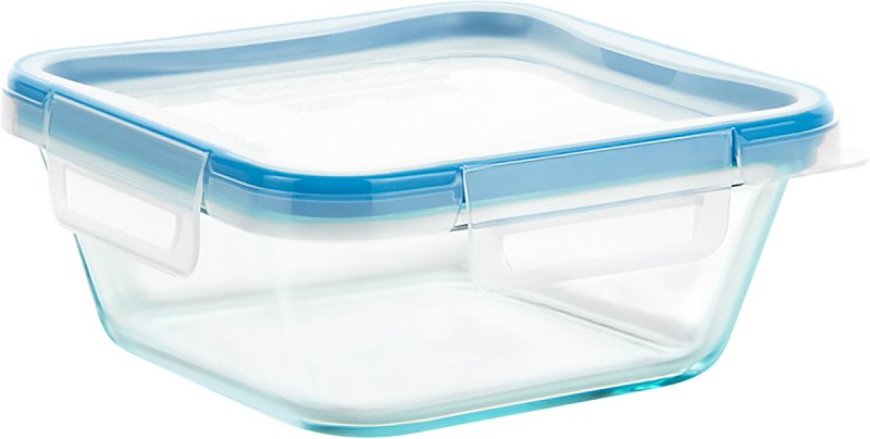 SNAPWARE Snapware 1109304 Food Container, 4 Cups Capacity, Glass, 6-3/4 in L, 6-3/4 in W, 3 in H HOUSEWARES SNAPWARE
