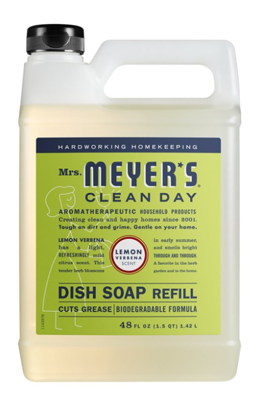 MRS. MEYERS Mrs. Meyer's Clean Day 11181 Dish Soap Refill, 48 fl-oz, Liquid, Lemon Verbena