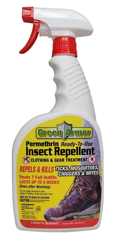 GREEN ARMOR Summit Green Armor 105-12 Insect Repellent, Liquid, Slight Chemical, 1 qt, Bottle