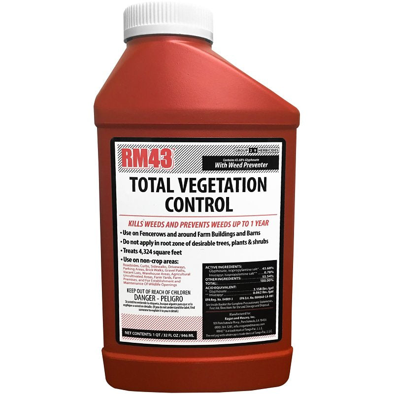 RAGAN AND MASSEY RM43 76502 Total Vegetation Control, Liquid, Spray Application, 32 oz Bottle LAWN & GARDEN RAGAN AND MASSEY