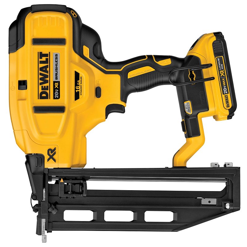 DEWALT DEWALT DCN662D1 Finish Nailer Kit, Battery Included, 20 V, 2 Ah, 110 Magazine, Straight Collation, 16 ga Nail TOOLS DEWALT