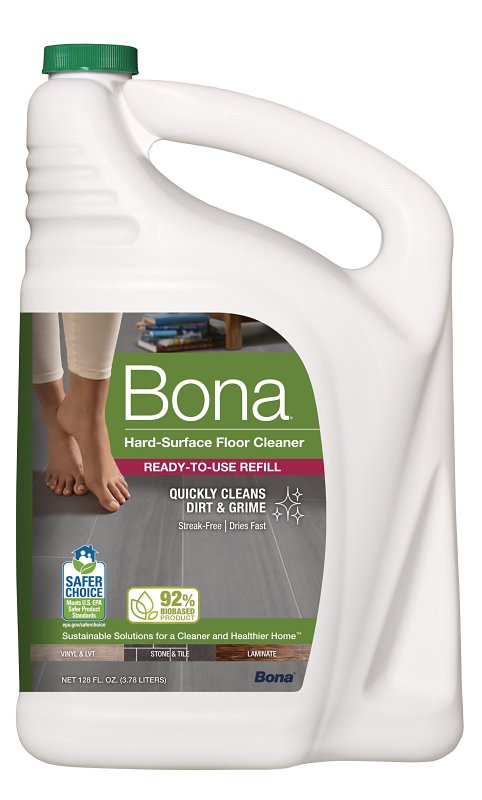 BONA Bona WM700018172 Hard-Surface Floor Cleaner Refill, 128 oz Bottle, Liquid, Mild, Green