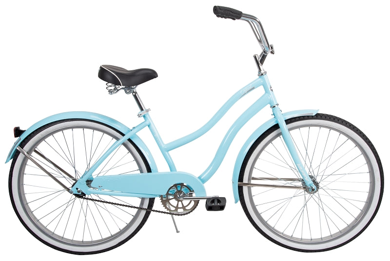 HUFFY Huffy 66639 Cruiser Bicycle, Women, Steel Frame, Rear Coast Brake, 26 in Dia Wheel, Sky Blue