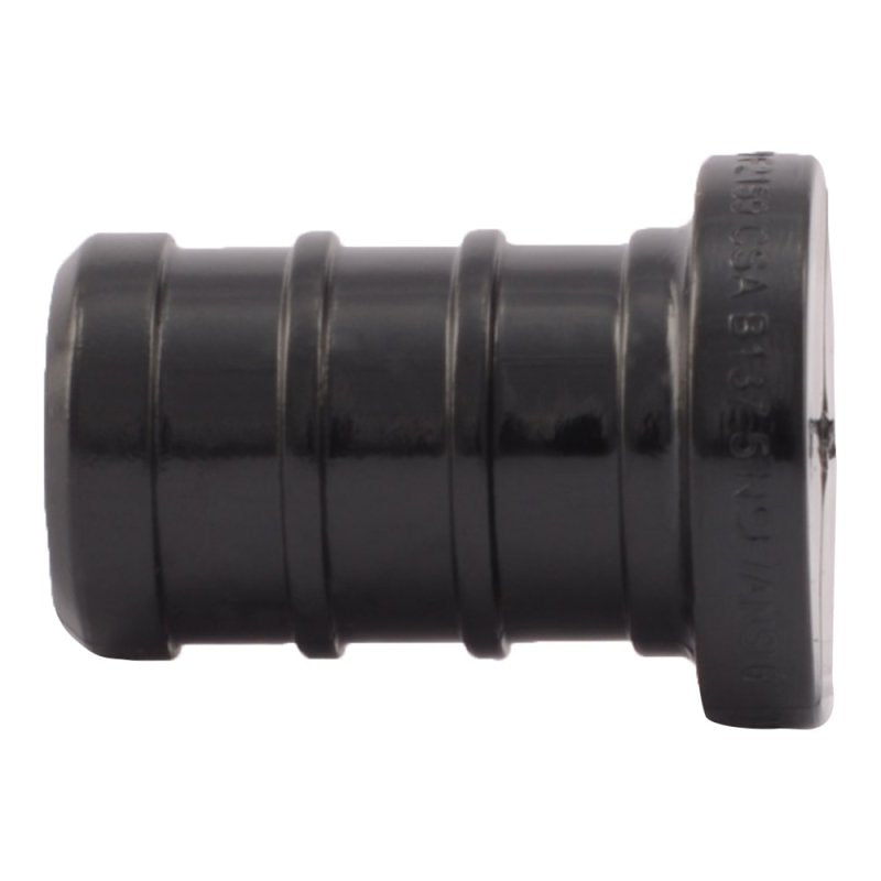 SHARKBITE SharkBite UP514A5 Pipe Plug, 1/2 in, Barb, Polymer, Black