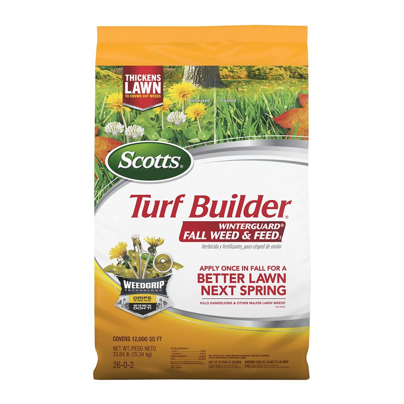 TURF BUILDER Scotts Turf Builder WinterGuard 22447 Fall Weed and Feed, Granular, Spreader Application, 33.84 lb Bag LAWN & GARDEN TURF BUILDER   