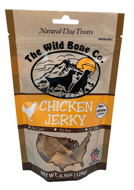THE WILD BONE CO The Wild Bone Co 1930 Dog Treat, All, Jerky, Chicken, 4.5 oz PET & WILDLIFE SUPPLIES THE WILD BONE CO   