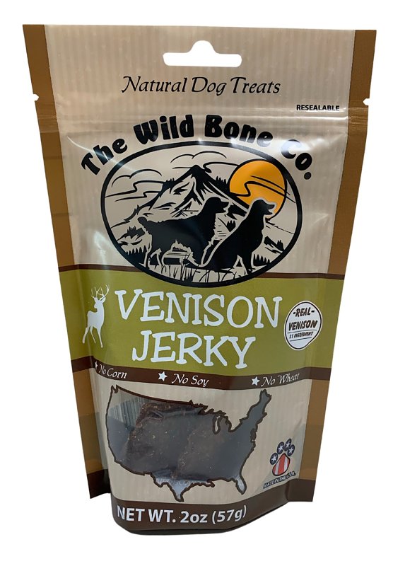 THE WILD BONE CO The Wild Bone Co 1910 Dog Treat, All, Jerky, Venison, 2 oz PET & WILDLIFE SUPPLIES THE WILD BONE CO   