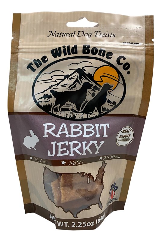 THE WILD BONE CO The Wild Bone Co 1940 Dog Treat, All, Jerky, Rabbit, 2.25 oz PET & WILDLIFE SUPPLIES THE WILD BONE CO