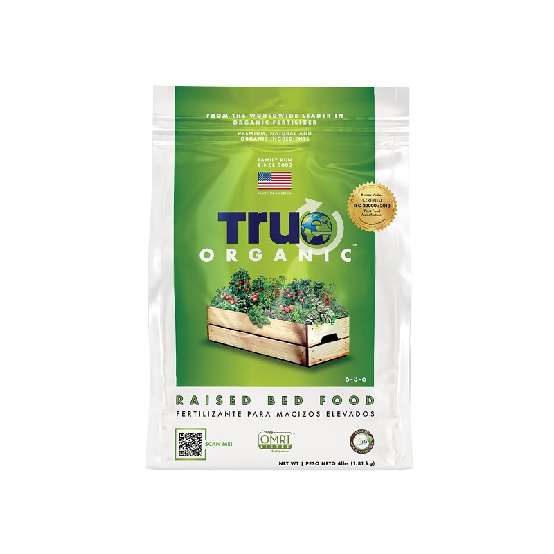 TRUE ORGANIC PRODUCTS I True ORGANIC R0012 Raised Bed Plant Food, 4 lb Bag, 6-3-6 N-P-K Ratio LAWN & GARDEN TRUE ORGANIC PRODUCTS I   