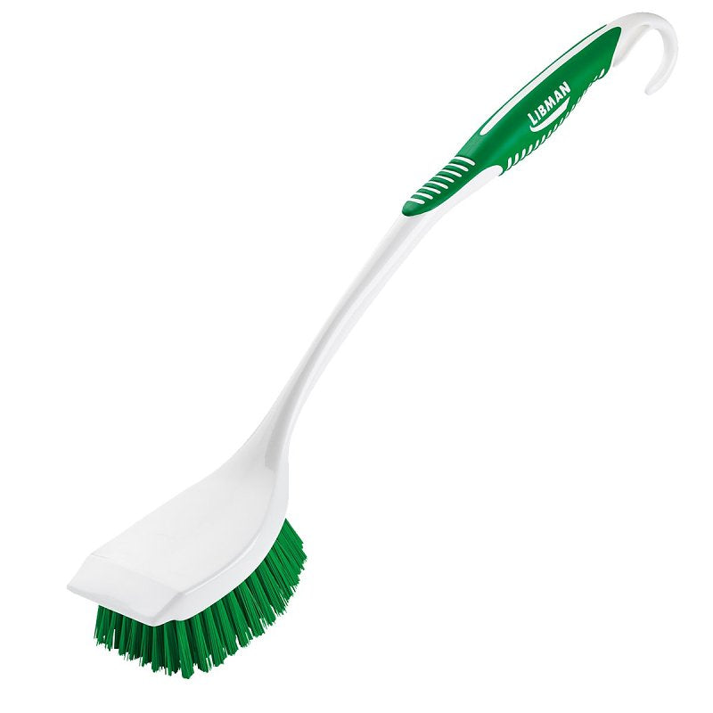 THE LIBMAN COMPANY Libman 10 Long Handle Scrub Brush, 2 in L Trim, Plastic, 5 in W Brush, 17.63 in OAL CLEANING & JANITORIAL SUPPLIES THE LIBMAN COMPANY