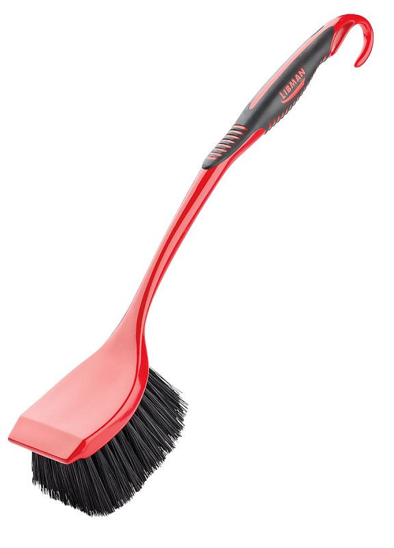 THE LIBMAN COMPANY Libman 522 Long Handle Utility Brush, 2 in L Trim, Pet, 5 in W Brush, 19 in OAL, Red CLEANING & JANITORIAL SUPPLIES THE LIBMAN COMPANY
