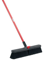 THE LIBMAN COMPANY Libman 800 Smooth Surface Push Broom, 19-1/2 in Sweep Face, 3 in L Trim, Recycled PET Bristle, 64 in L, Bolt, Black/Red
