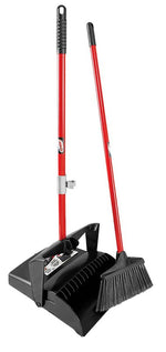 THE LIBMAN COMPANY Libman 919 Lobby Broom and Dust Pan, 10 in Sweep Face, 4-1/2 in L Trim, PET Bristle, 40-1/2 in L, Steel