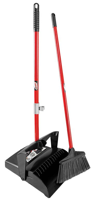 THE LIBMAN COMPANY Libman 919 Lobby Broom and Dust Pan, 10 in Sweep Face, 4-1/2 in L Trim, PET Bristle, 40-1/2 in L, Steel