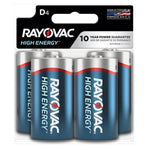 RAYOVAC Rayovac 813-4TK Battery, 1.5 V Battery, D Battery, Alkaline ELECTRICAL RAYOVAC
