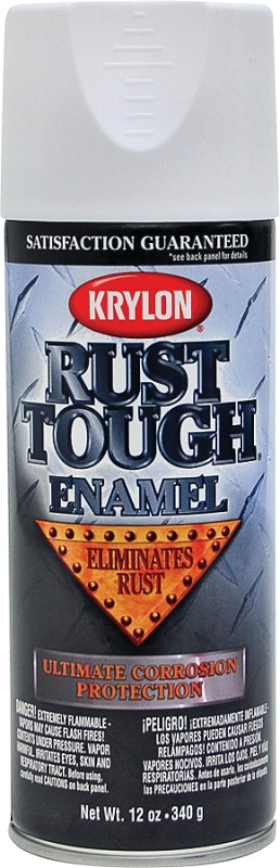 KRYLON Krylon Rust Tough K09219007 Rust Preventative Spray Paint, Flat, White, 12 oz, Can