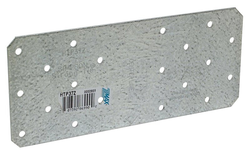 SIMPSON STRONG-TIE Simpson Strong-Tie HTP HTP37Z Tie Plate, 7 in L, 3 in W, Steel, Galvanized