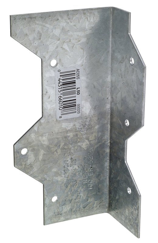 SIMPSON STRONG-TIE Simpson Strong-Tie L L50 Reinforcing Angle, 5 in H, Steel, Galvanized/Zinc