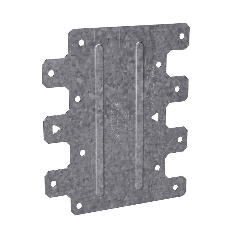 SIMPSON STRONG-TIE Simpson Strong-Tie LTP LTP5 Lateral Tie Plate, 4-1/2 in W, 5-1/8 in H, Steel, Galvanized/Zinc