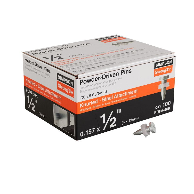 SIMPSON STRONG-TIE Simpson Strong-Tie PDPA Series PDPA-50K Powder-Driven Pin, 0.157 in Dia Shank, 1/2 in L, Steel, Galvanized HARDWARE & FARM SUPPLIES SIMPSON STRONG-TIE