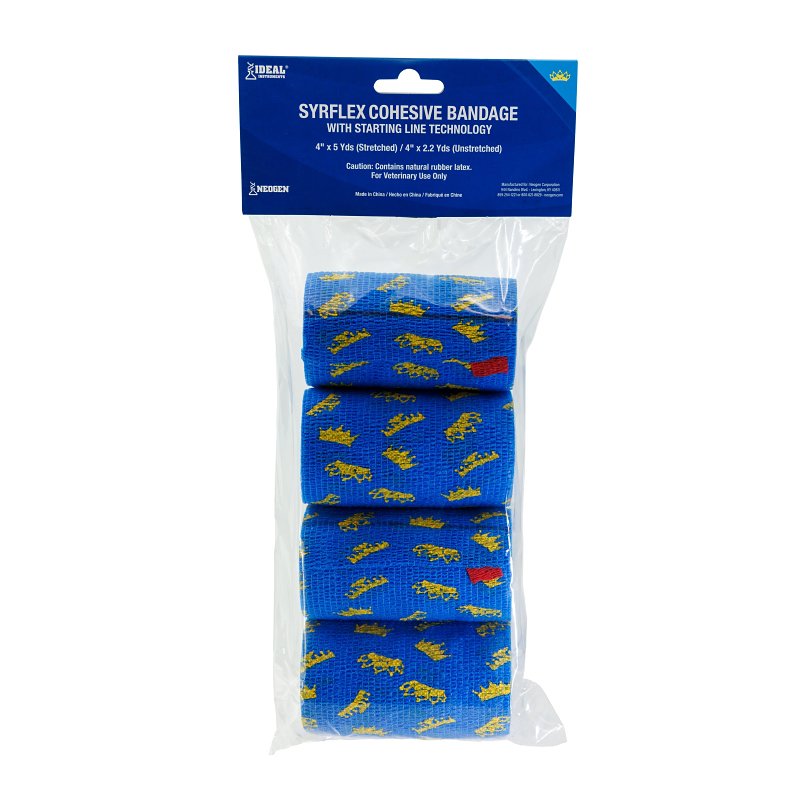 NEOGEN Ideal SyrFlex TA3400BLUP-4PK Crown Cohesive Bandage, 5 yd L, 4 in W, Rubber Latex Bandage, Blue HARDWARE & FARM SUPPLIES NEOGEN