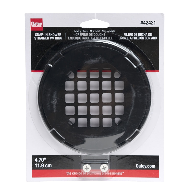 OATEY Oatey 130 Series 42421 Snap-In Strainer with Ring, Stainless Steel, Black, Matte, Specifications: Round Shape PLUMBING, HEATING & VENTILATION OATEY