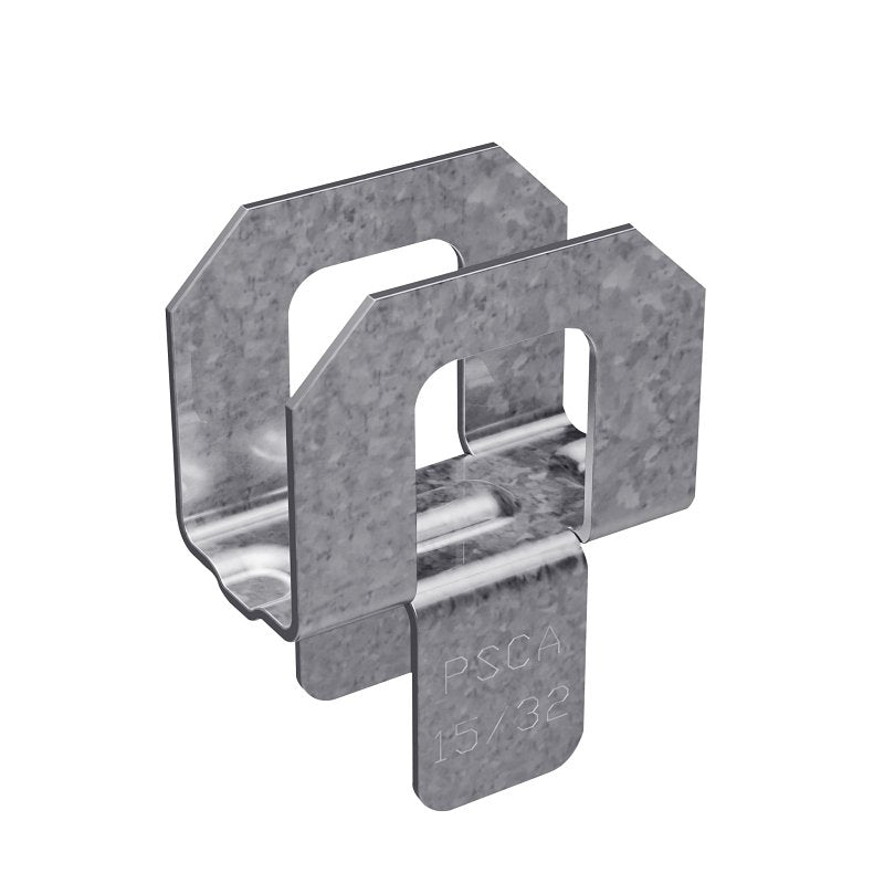 SIMPSON STRONG-TIE Simpson Strong-Tie PSCA Series PSCA 15/32 Panel Sheathing Clip, 32 Roof Span, Steel, Galvanized, 250/PK