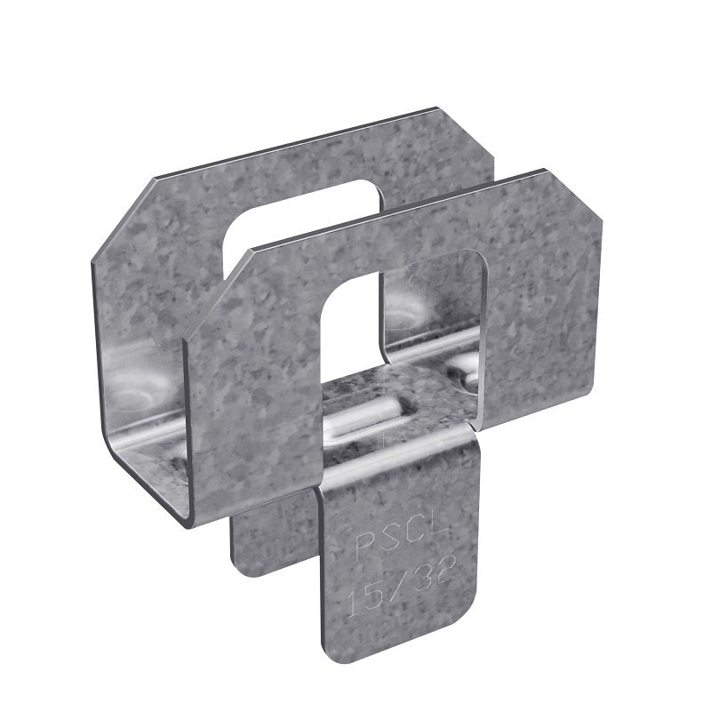SIMPSON STRONG-TIE Simpson Strong-Tie PSCL Series PSCL 15/32 Panel Sheathing Clip, 32 Roof Span, Steel, Galvanized, 250/PK
