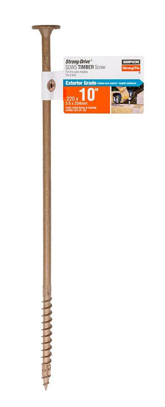 SIMPSON STRONG-TIE Simpson Strong-Tie Strong-Drive SDWS SDWS221000DB-RP1 Timber Screw, 10 in L, Serrated Thread, Washer Head, Tan, Steel HARDWARE & FARM SUPPLIES SIMPSON STRONG-TIE