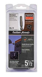 SIMPSON STRONG-TIE Simpson Strong-Tie Outdoor Accents SDWS SDWS22512DBB-RC12 Structural Screw, 5-1/2 in L, Low-Profile Head, 12 PK HARDWARE & FARM SUPPLIES SIMPSON STRONG-TIE