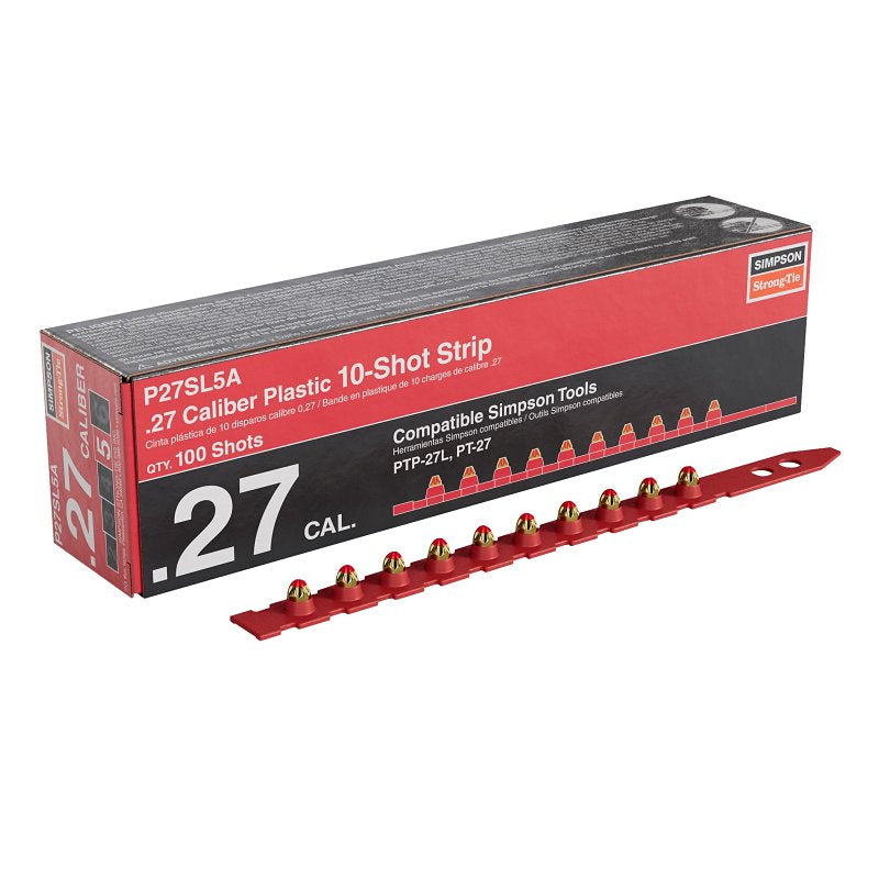 SIMPSON STRONG-TIE Simpson Strong-Tie P27SL P27SL5A Series Strip Load, For: PTP-27L Fastening Tool, 0.27 Caliber, Power Level: 5, 100/PK HARDWARE & FARM SUPPLIES SIMPSON STRONG-TIE
