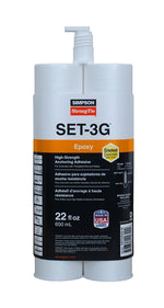 SIMPSON STRONG-TIE Simpson Strong-Tie SET-3G22-N Epoxy Adhesive, Gray, Paste, 22 oz Cartridge