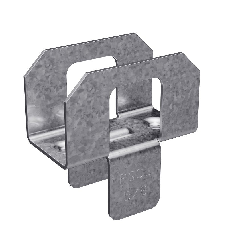 SIMPSON STRONG-TIE Simpson Strong-Tie PSCL Series PSCL 5/8-R50 Panel Sheathing Clip, 40 Roof Span, 20 ga Thick Material, Steel, Galvanized