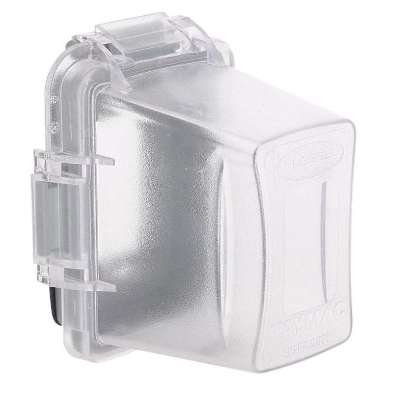HUBBELL TayMac EXTRA DUTY Series MM720C Weatherproof In-Use Cover, 4-3/4 in L, 4.53 in W, Thermoplastic, Clear ELECTRICAL HUBBELL