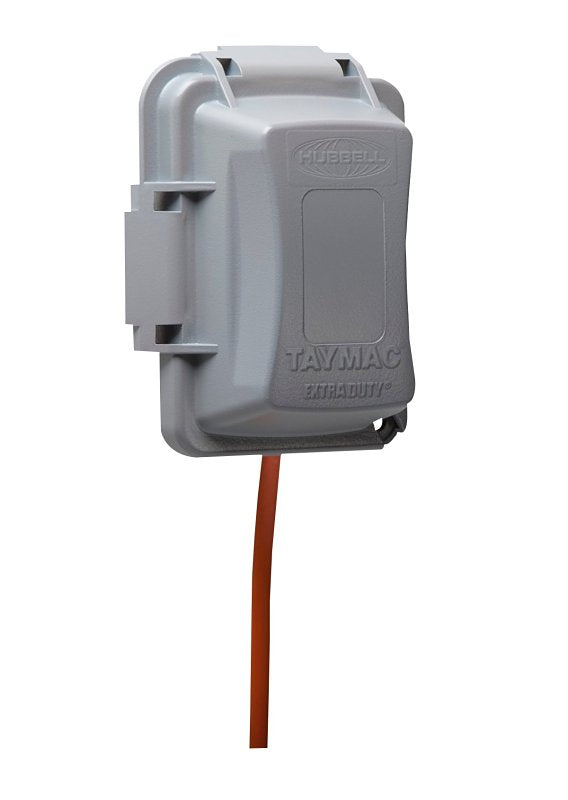 HUBBELL TayMac EXTRA DUTY Series MM420G Weatherproof In-Use Cover, 2-3/4 in L, 4.53 in W, Thermoplastic, Gray ELECTRICAL HUBBELL