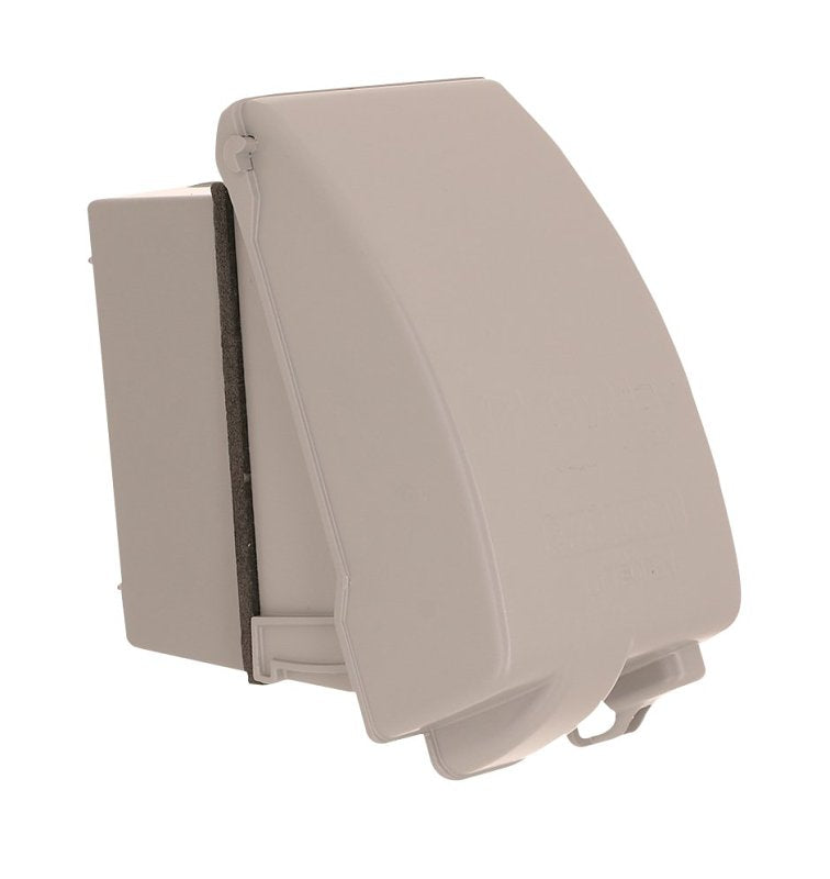 HUBBELL TayMac EXTRA DUTY Series MKG4280SS Receptacle Cover Kit, 6-1/4 in L, 2.15 in W, 1-Gang, Aluminum, Gray, Powder-Coated ELECTRICAL HUBBELL