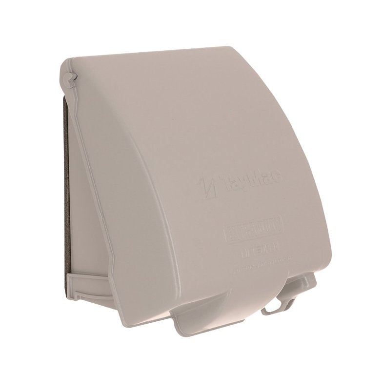 HUBBELL TayMac EXTRA DUTY Series MX7280S Weatherproof In-Use Cover, 3-1/2 in L, 5.39 in W, Aluminum, Gray, Powder-Coated ELECTRICAL HUBBELL