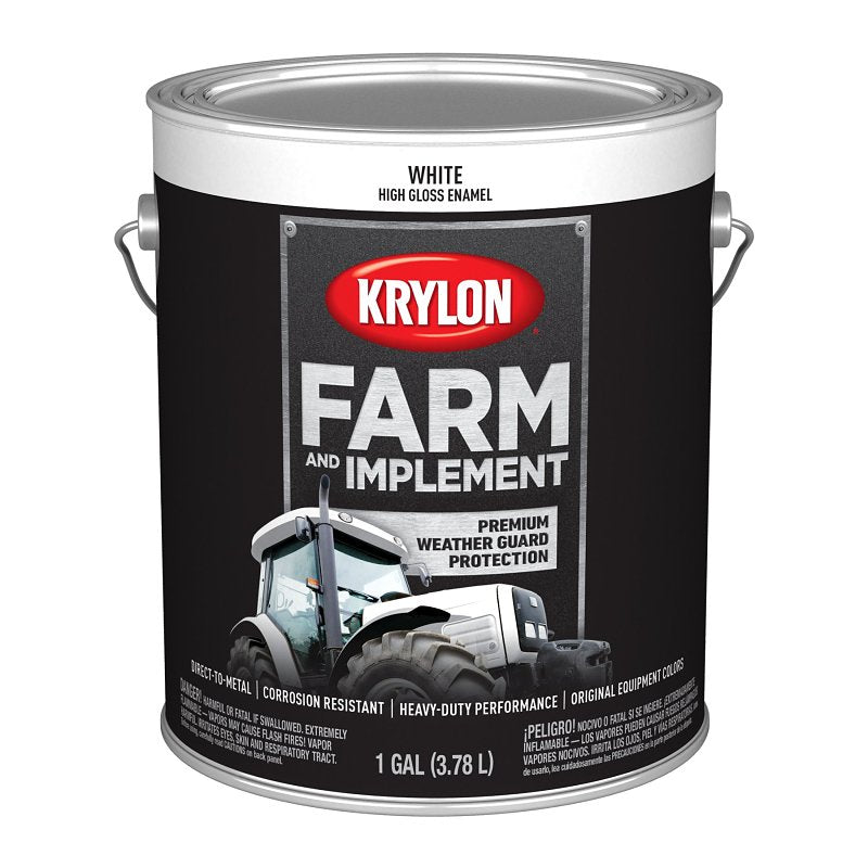 KRYLON Krylon K01963008 Farm and Implement Paint, 1 gal, White, Liquid