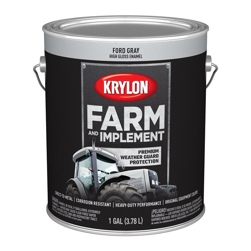 KRYLON Krylon K01973008 Farm and Implement Paint, 1 gal, Gray, Liquid