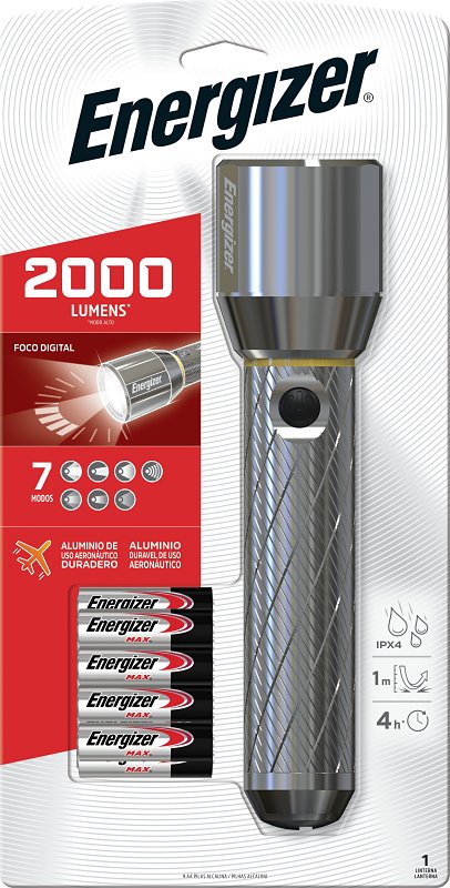 ENERGIZER BATTERY Energizer ENPMZH91E Vision Ultra Flashlight, AA Battery, Alkaline Battery, LED Lamp, 2000 Lumens, Wide Beam ELECTRICAL ENERGIZER BATTERY