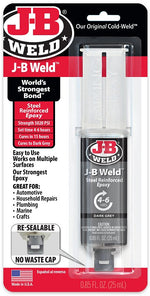J-B WELD J-B Weld 50165 Epoxy Adhesive, Black Part A/White Part B, Paste, 25 mL, Syringe