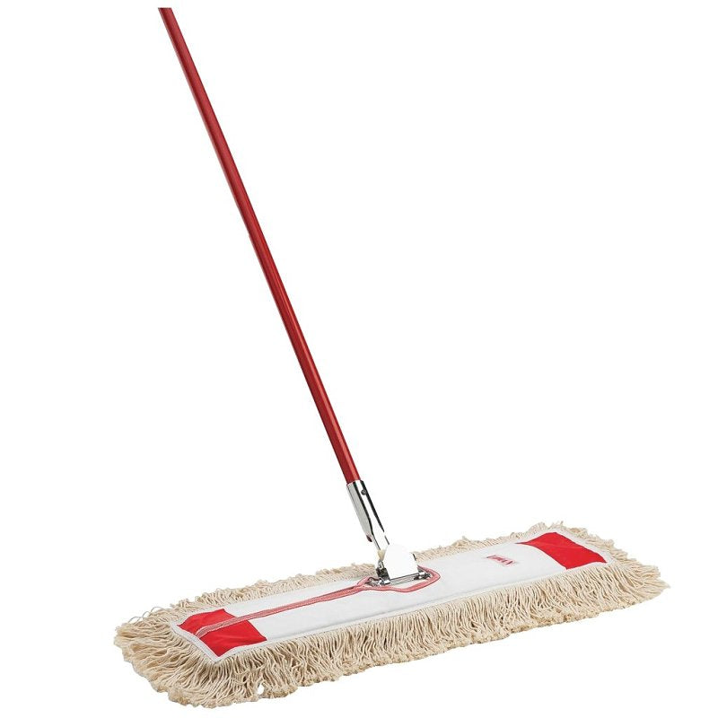 THE LIBMAN COMPANY Libman 922 Dust Mop, 5 in W Head, 24 in L Head, Cotton Head, Steel Handle, 61 in L, Red