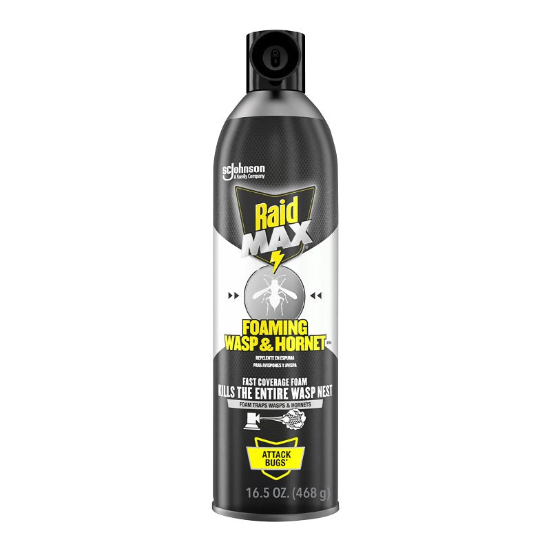 RAID Raid Max 4476 Foaming Wasp and Hornet Killer, Foam, Spray Application, Outdoor, 16.5 oz Aerosol Can LAWN & GARDEN RAID