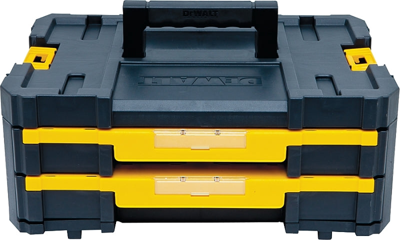 DEWALT DEWALT TSTAK IV Series DWST17804 Double Shallow Drawer, 16.5 lb, Plastic, Black/Gold/Yellow, 2-Drawer, 2-Compartment TOOLS DEWALT