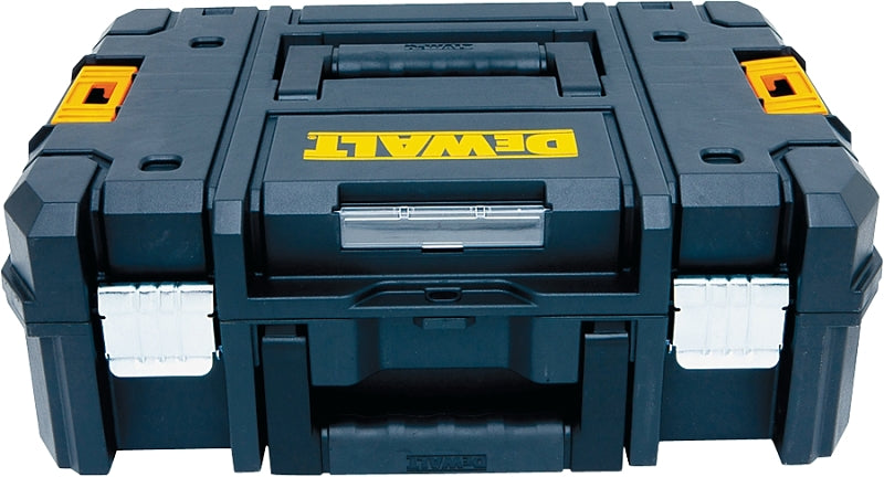 DEWALT DEWALT TSTAK II Series DWST17807 Flat Top Tool Box, 66 lb, Plastic, Black, 17-1/4 in L x 6-3/8 in W x 13 in H Outside TOOLS DEWALT